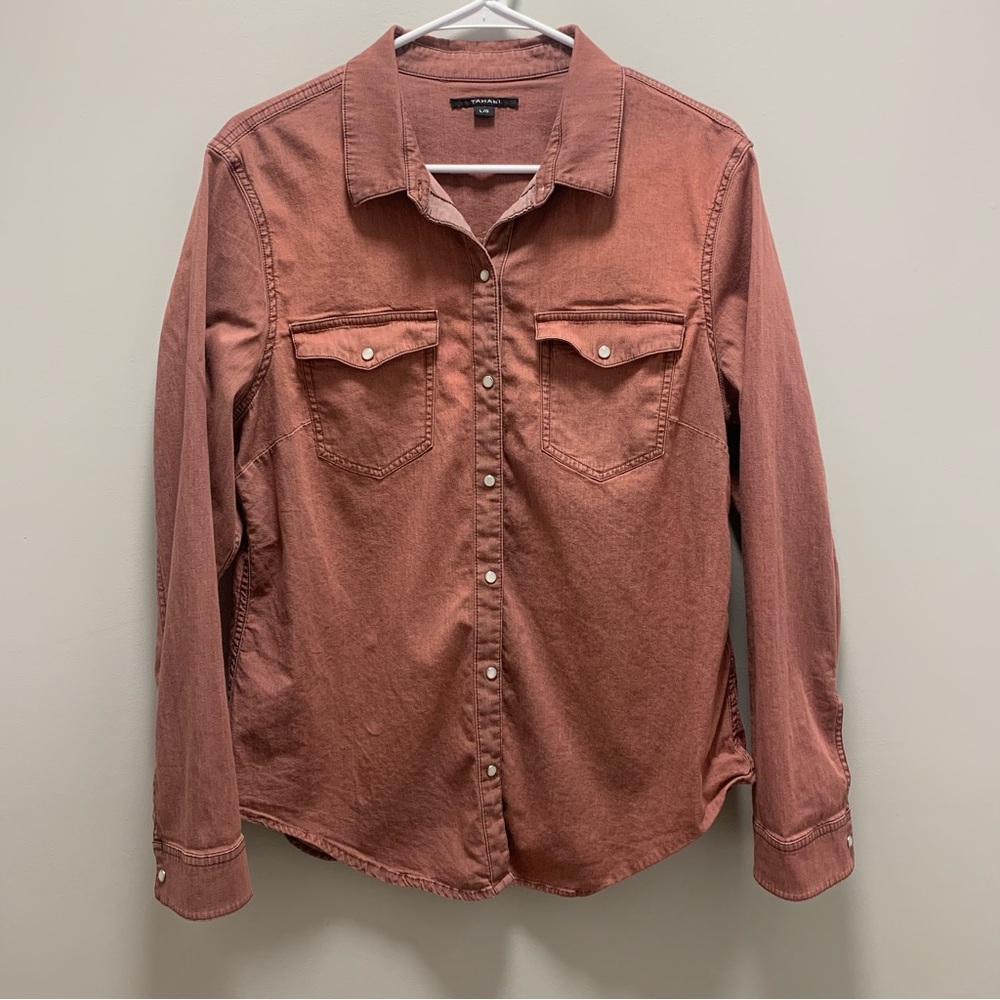 Tahari Rust Button-Down Shirt